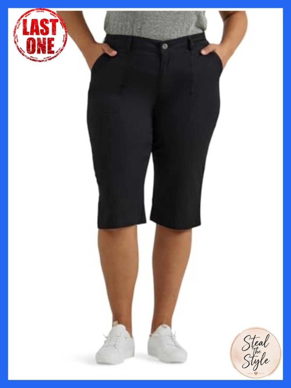 Women's Plus Capri Pants Casual Stretch Cotton Workwear Skimmer Yoga Golf